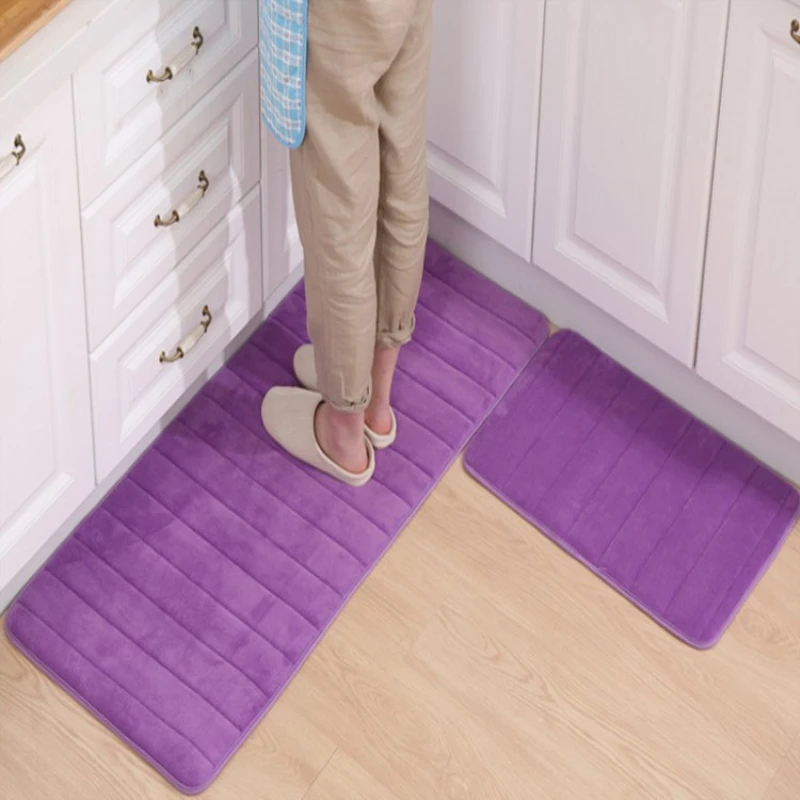40*60 40*120cm Thicken Floor Mat Soft Rebound Kitchen Carpets Stripe