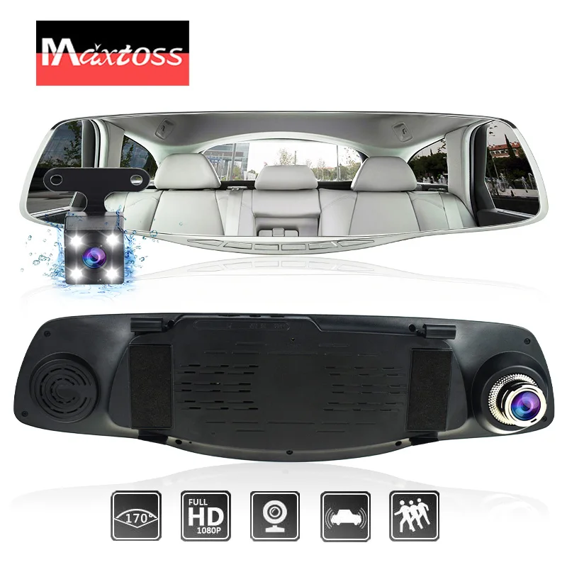 Автомобильная камера зеркало заднего вида с двумя линзами Авто DVR