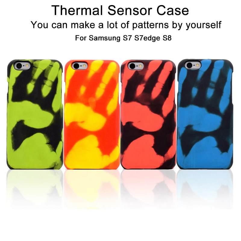 

Matte PC Thermal Sensor Case for Samsung Galaxy S7 Edge S8 Temperature heat Change Induction Soft Cases Fundas Protective Cover