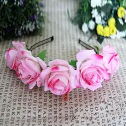 Новая Роза цветочная гирлянда Корона оголовье лента для волос свадебный фестиваль праздник