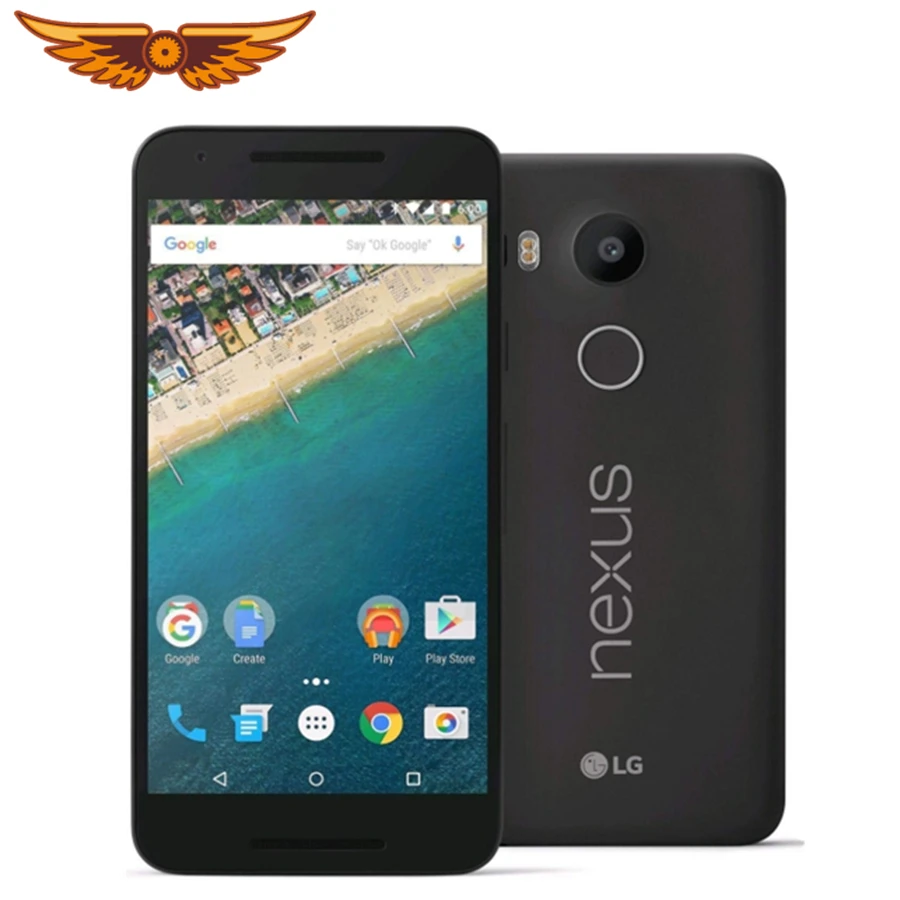 Разблокированный LG Nexus 5X H791 шестиядерный 5,2 дюймов, 2 Гб RAM, 16/32 ГБ ROM LTE 4G 13,0 MP камера 1080P Android 6,0 смартфон