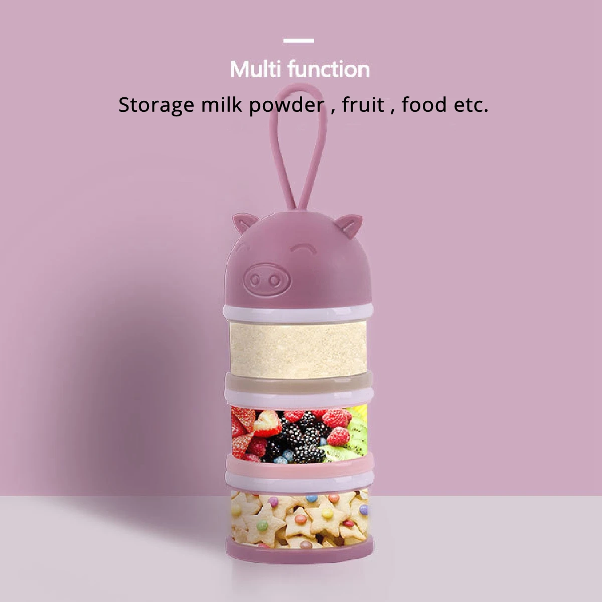 4 layer Portable Baby Food Storage Box Essential Cereal Cartoon Milk Powder Boxes Toddle Kids Formula Milk Container