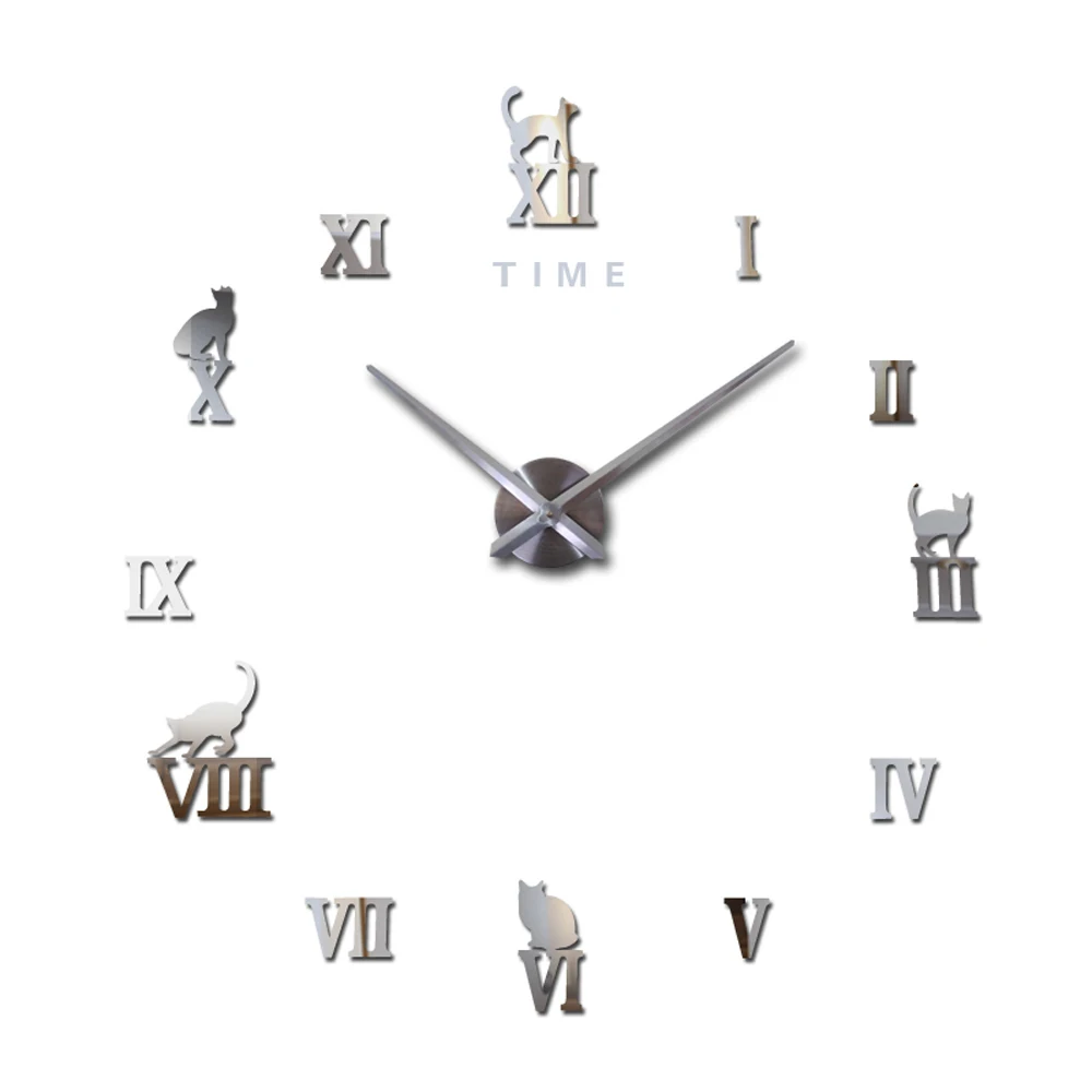 2016 Time Letters Decor Vintage Wall Clock DIY Large Wall Clock 3D