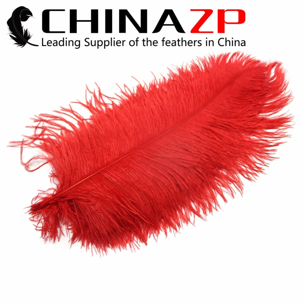 

CHINAZP Factory Wholesale 50pcs/lot Size from 16inch to 18inch(40~45cm) Decorative Dyed Red Large Ostrich Feathers