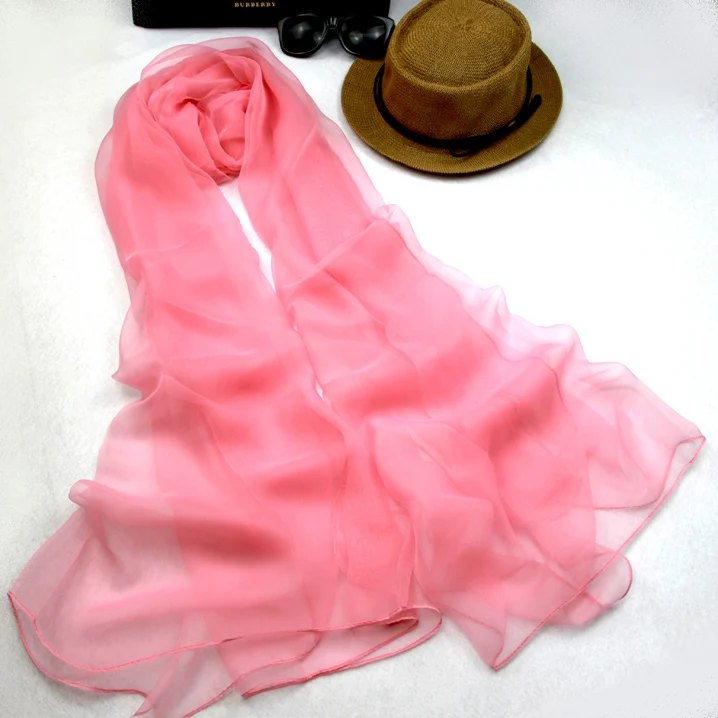 

2017 Summer High Quality Solid color Silk Scarf Hijab shawl women big size comfortable beach sun cape