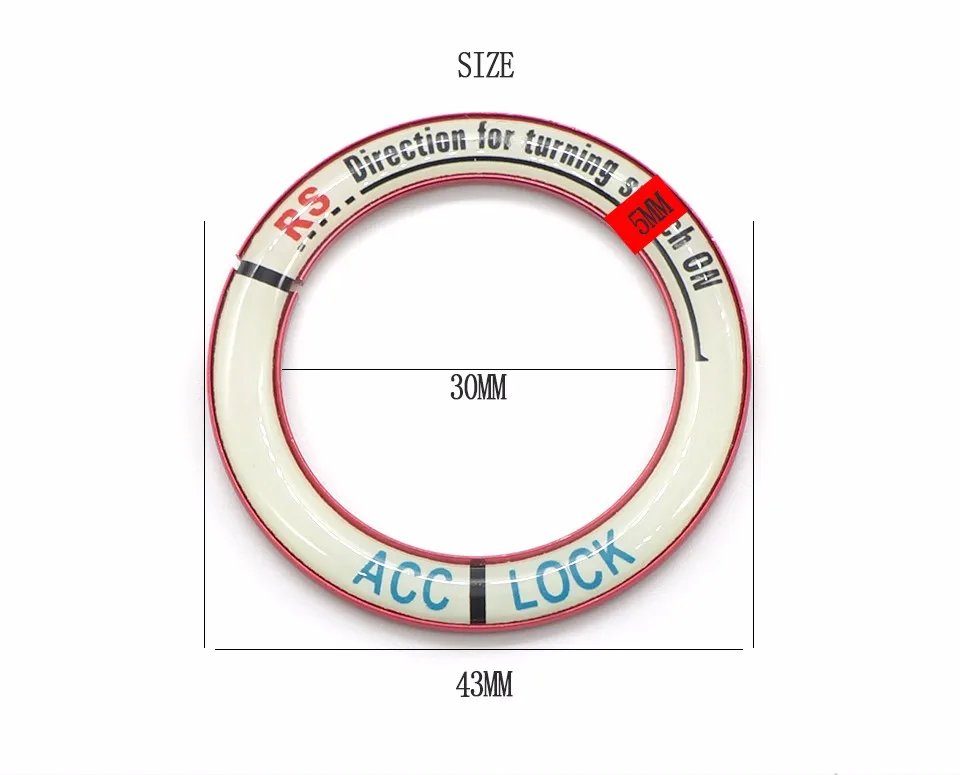 43 мм светящаяся наклейка на зажигание двигателя кнопки дистанционного ключа декоративное кольцо Стикеры переключатель Крышка наклейки аксессуары для интерьера автомобиля Honda Fit Accord