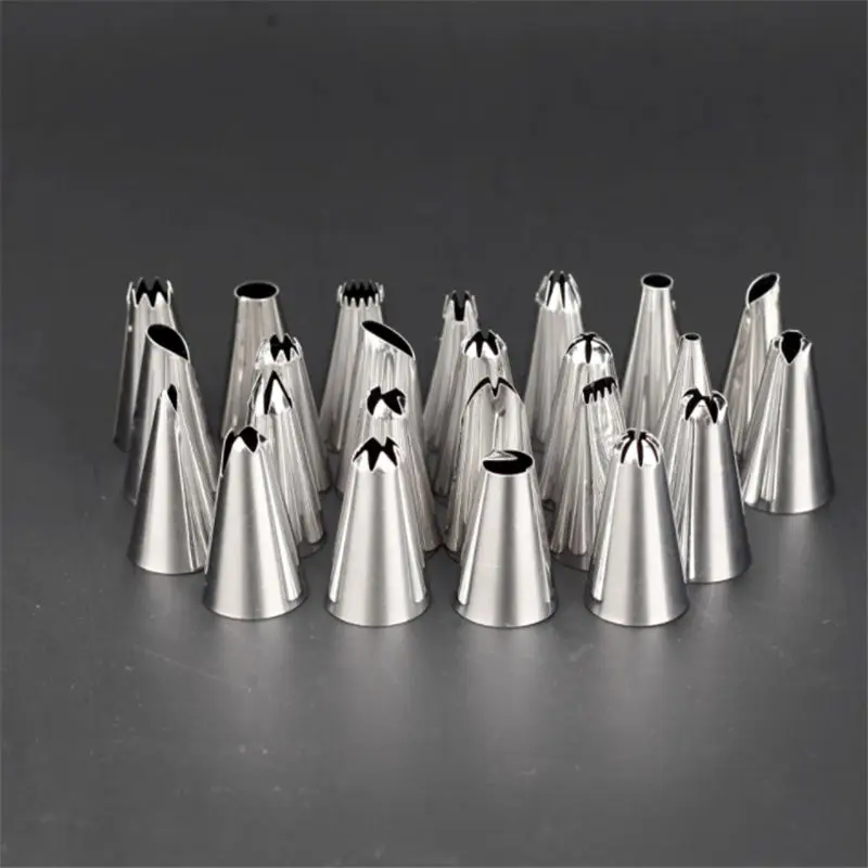 

24pcs Confectionery Packing DIY Stainless Steel Icing Piping Cake Nozzle with Box Pastry Tips Fondant Cup Cake Baking Cake decor