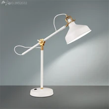 Скандинавские современные простая настольная лампа, кованый железный светильник holderbedside лампа для чтения в спальне/кабинет/Офисная настольная лампа свет светодиодный лампы E27