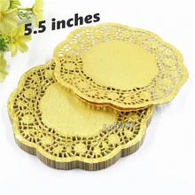 100 шт./упак.) Высокое качество 5,5 дюймов золотые цветные круглой формы бумажная Кружевная салфетка салфетки для кухни столовые принадлежности