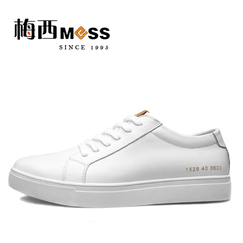 2017 meixi brand men casual shoes genuine leather white common projects men shoes