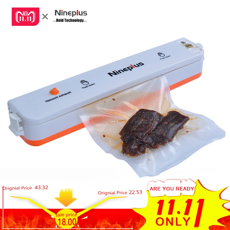 Nineplus Household Best Food Vacuum Sealer Saver Home Automatic Vacuum Sealing Packer Plastic Packing Machine Bags 10 piece free Nineplus Household Best Food Vacuum Sealer Saver Home Automatic Vacuum Sealing Packer Plastic Packing Machine Bags 10 piece free