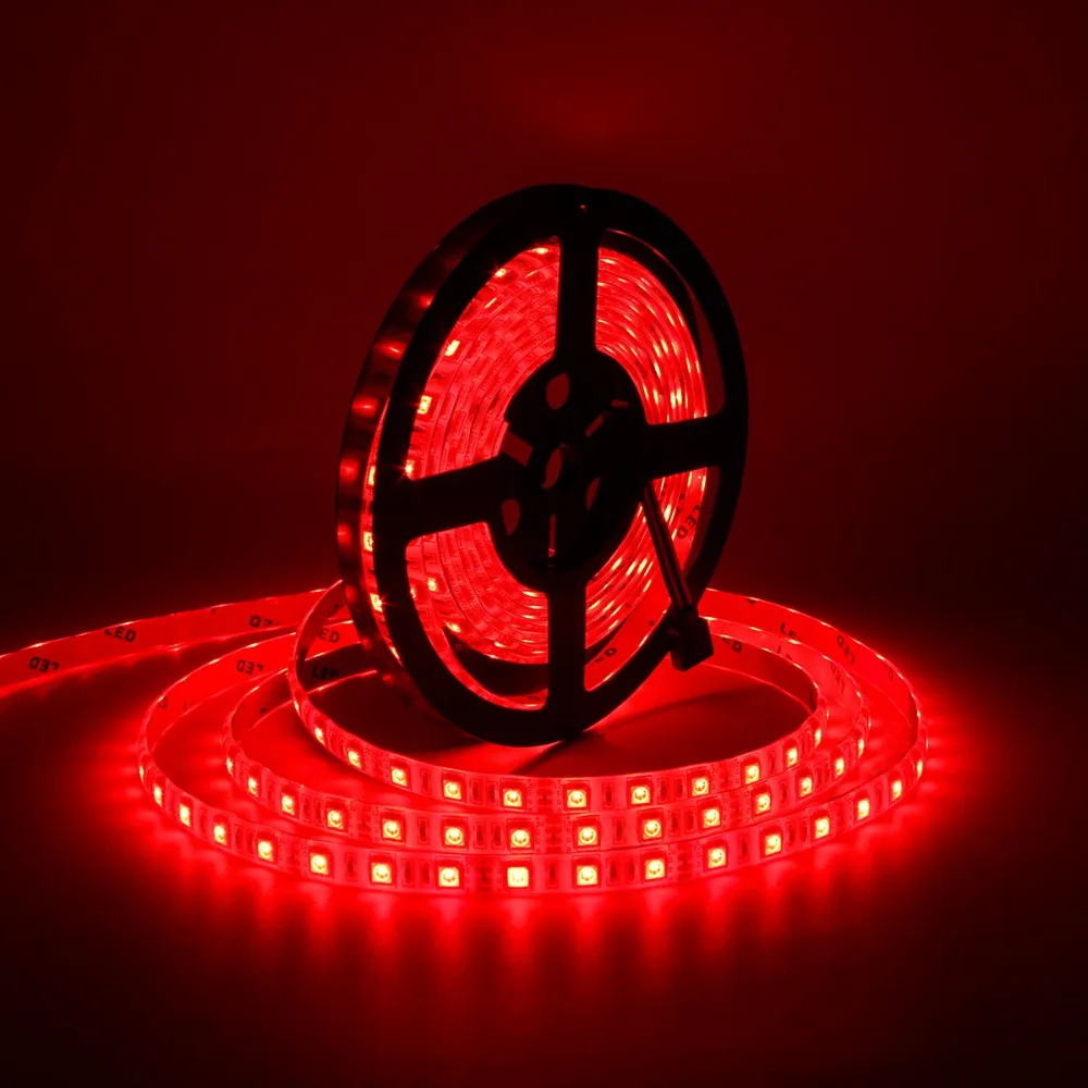 5050 SMD RGB LED Strip Light Kit 5M 60LEDsm DC 12V Waterproof IP65 Lamp Band with IR Remote Controller Power Adapter US EU Plug (14)