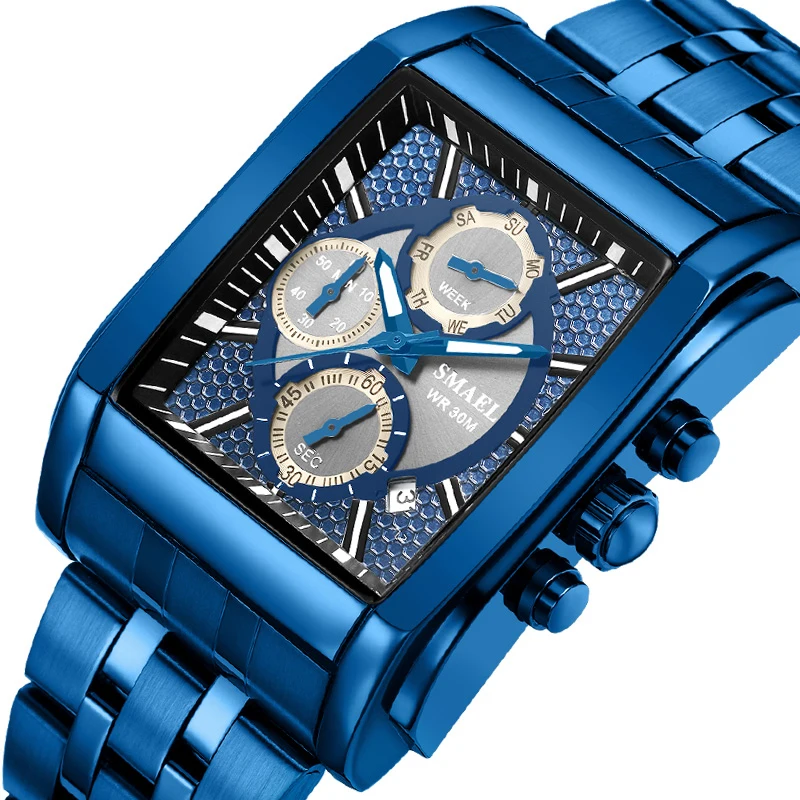 Часы smael мужские с большим циферблатом Военная Униформа кварцевые наручные часы для мужские водонепроницаемые часы Спорт мужской Relogio Masculino