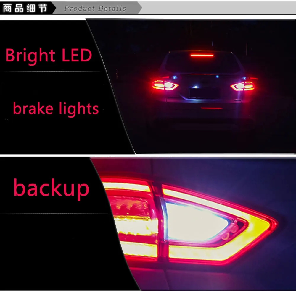 KOWELL автомобильный Стайлинг 1 лот 4 шт. для Ford Mondeo Fusion задние фонари 2013- светодиодный задний фонарь DRL+ тормоз+ Парк+ сигнал lig