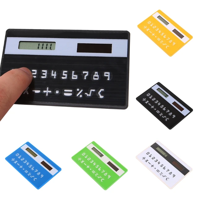 Ultra Slim Calculator Mini Pocket Calculator Credit Card Sized Solar