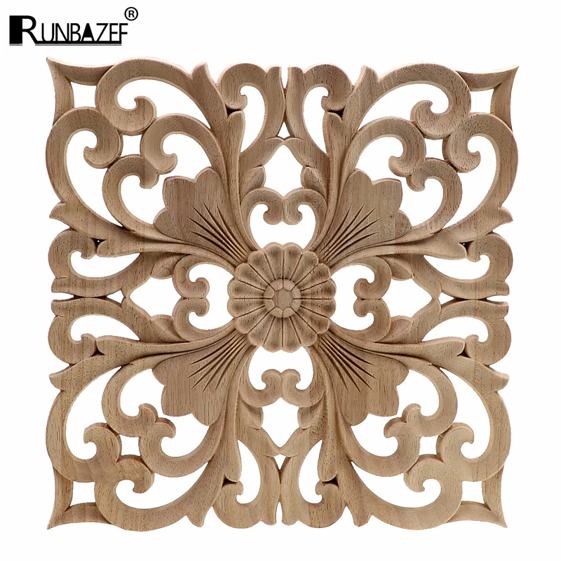 

RUNBAZEF Wooden Decal Supply European-style Applique Real Wood Carving Accessories Wholesale And Retail.Woodcarving