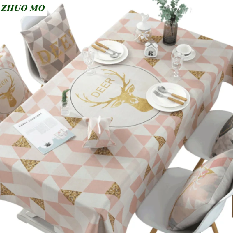 New Deer head table cover European style waterproof Restaurant decoration home table cloth ectangular table cloth tablecloths