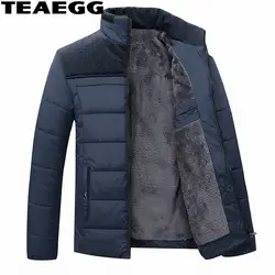 TEAEGG новый толстый Стенд воротник Для мужчин зимняя куртка 2019 Повседневное хлопковые голубые теплые зимние куртки Для мужчин Костюмы