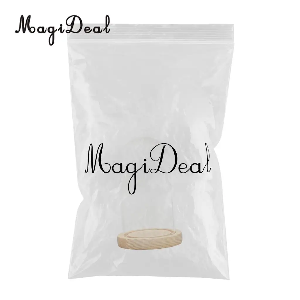 MagiDeal 	DIY Clear Glass Hemisphere Dislay Dome Cover Shade Cloche Oval With Cork Garden Decor Succulent Plants Vase Container