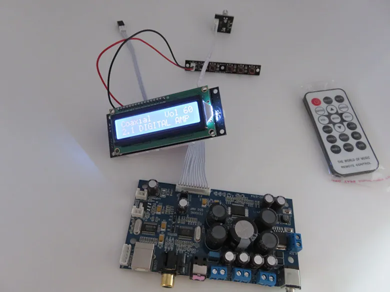 Sta350 + WM8805 + PCM2704 STA350 digital power amplifier board with coaxial fiber USB input 50W +50 W support 2.1 / 2.0 mode