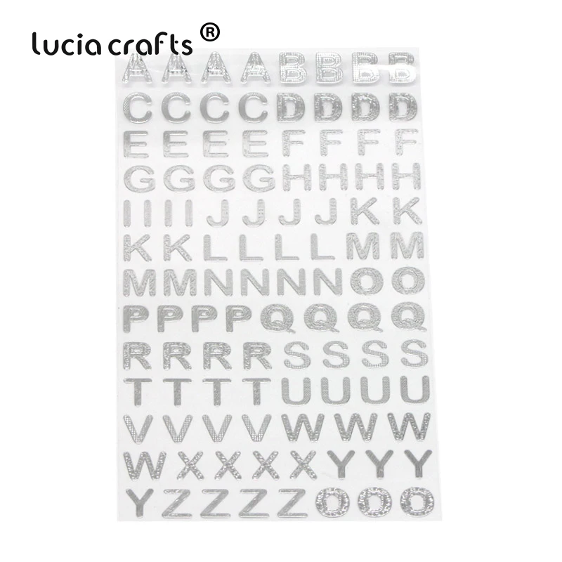 Lucia crafts 3 листа/лот 21,5*10 см серебро/золото цифровые буквы цифры Декоративные наклейки для скрапбукинга DIY ремесла I0402