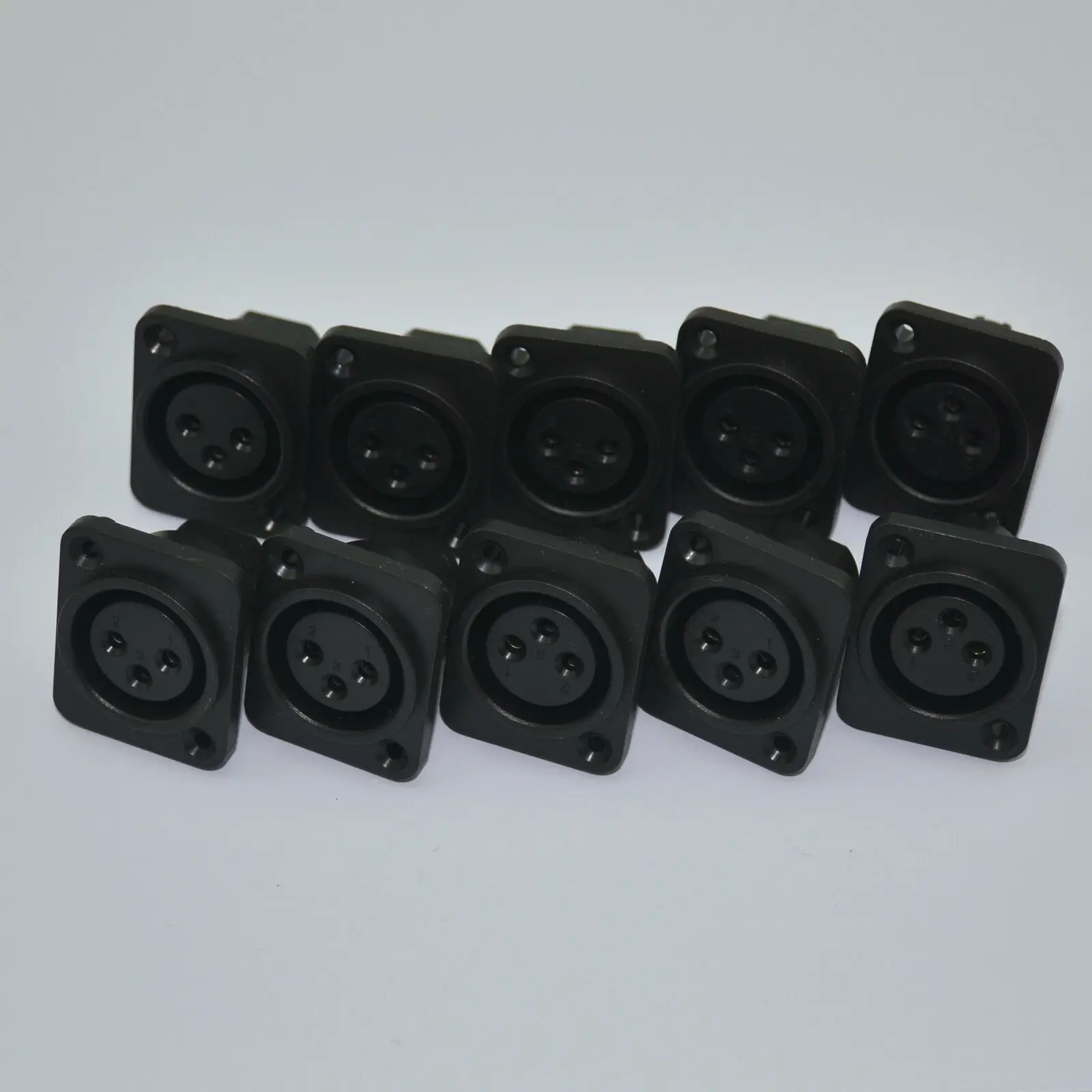 

10 XLR 3-Pole Panel Mount Female Jack Chassis Connector,1094