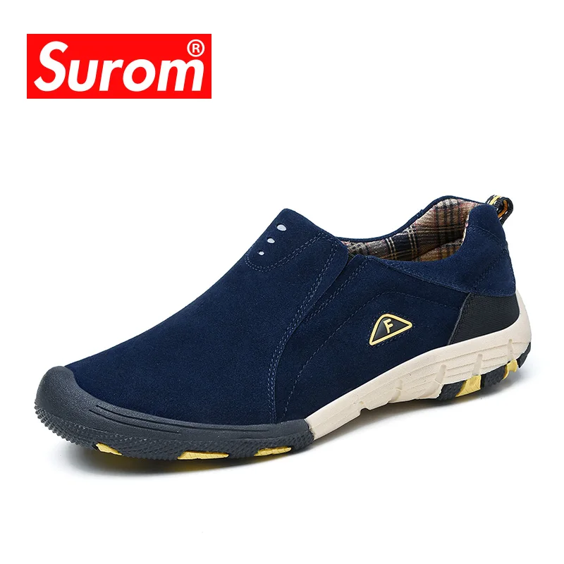 SUROM Brand real leather mens Casual Shoes 2018 Hot Sale Slip On Loafers Men Fashion Sneakers ...