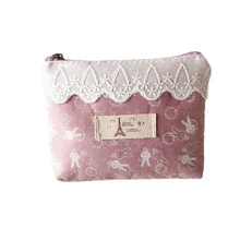 Хлопок мультфильм кролик для женщин кошельки для монет детский Органайзер женские кошельки Малый сумки деньги carteiras bolsos feminina