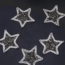Пятиконечная звезда нашивка с искусственными камнями аппликация Модная одежда сумки Горячая сверление Железный наклейки на накладные ногти аксессуары