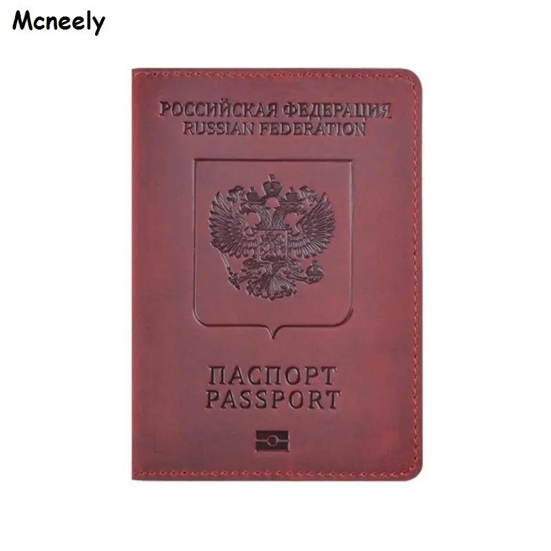 Хит, натуральная кожа, Обложка для паспорта для России, твердый ID& кредитный держатель для карт в деловом стиле, для паспорта чехол унисекс, дорожный кошелек, чехол - Цвет: Wine Red 02