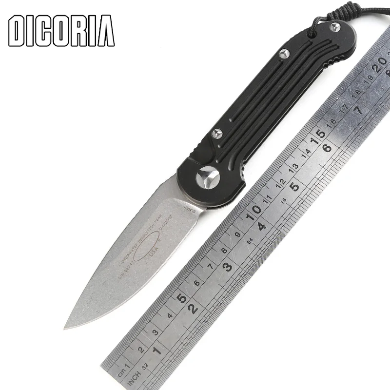 Складной нож DICORIA TOP Flipper D2 blade 6061-T6 с алюминиевой ручкой, тактические походные охотничьи ножи, инструменты для повседневного использования