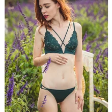 CYHWR женское Сексуальное цветочное кружевное нижнее белье с глубоким v-образным вырезом комплект с бюстгальтером без подкладки