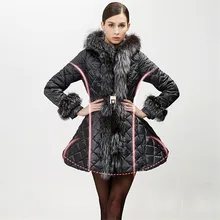 Пуховик Европа женские куртки бренды плед abrigo plumas mujer роскошные женские парки с меховым воротником