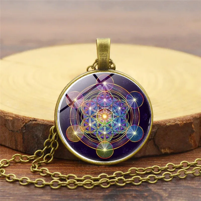 Метатронное ожерелье с подвесками-кубиками, Священная геометрия, цветок жизни, ювелирное изделие, духовная чакра, ожерелье, женское волшебное колье с гексаграммой