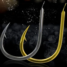 YINGTOUMAN 5 шт./Партия 1#-13# черный золотой рыболовный крючок с колючей высокой углеродистой поверхностью для больших поплавок с крючком специально не ржавеет рыболовный крючок