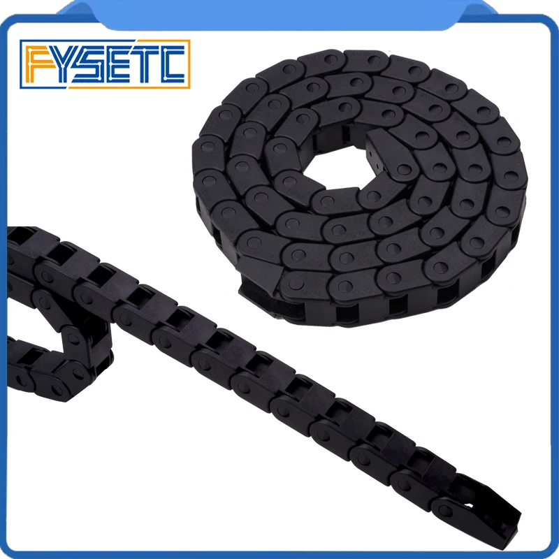 7x7mm/7x15/10x10/10x20mm L1000mm Nylon Cable Drag Chain Wire Carrier With End Connectors For CNC Router Machine Tools