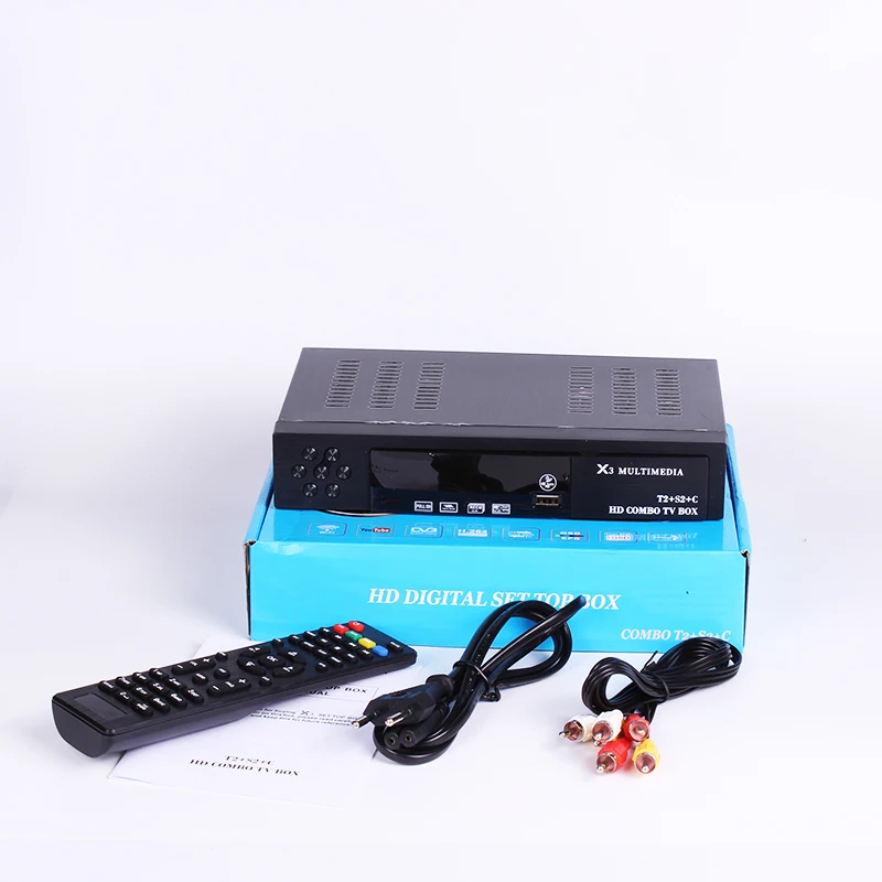 HD Digital DVBT2 DVBS2 DVBC Three In One TV Receiver Support AC3 CCCAM IPTV TV BOX H.264 MPEG-2/4 1080p Satellite Receiver