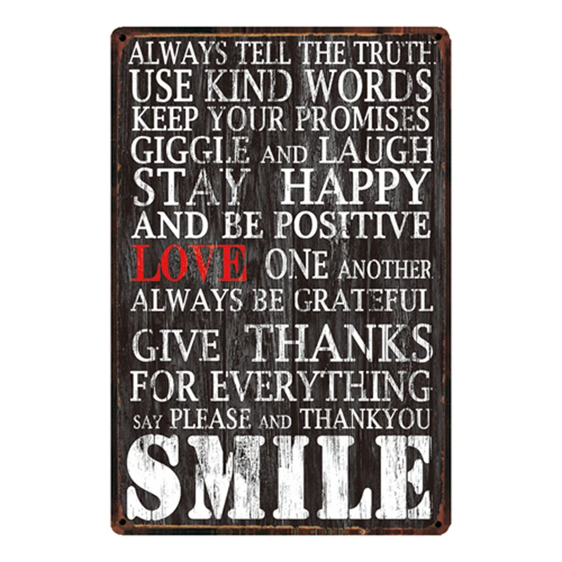 [ Kelly66 ] Smile Merry Christmas Family Rule Metal Sign Tin Poster Home Decor Bar Wall Art Painting 20*30 CM Size y-1982 | Дом и сад