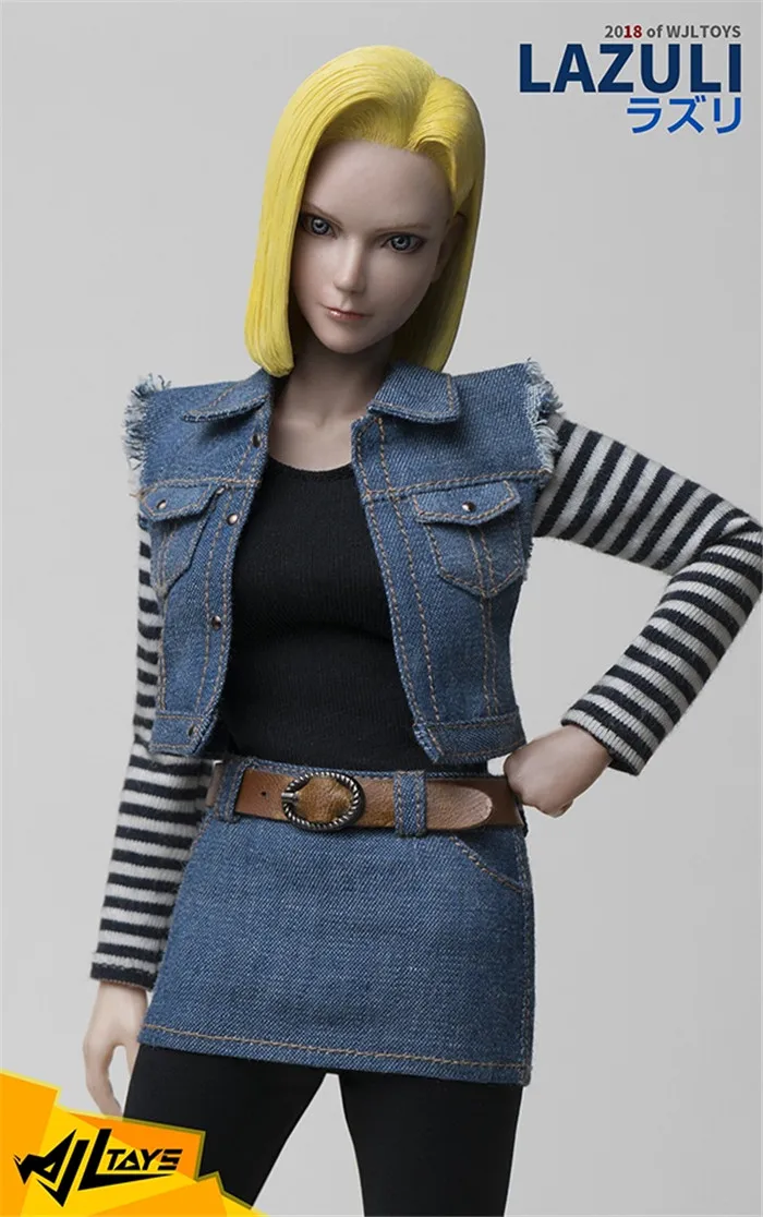 WjlToys TY-007 1/6 масштаб 1:6 Dragon Ball Android 18 лазурит ПВХ Косплей Аниме Наруто ПВХ 12 дюймов Женская фигурка Подвижная кукла