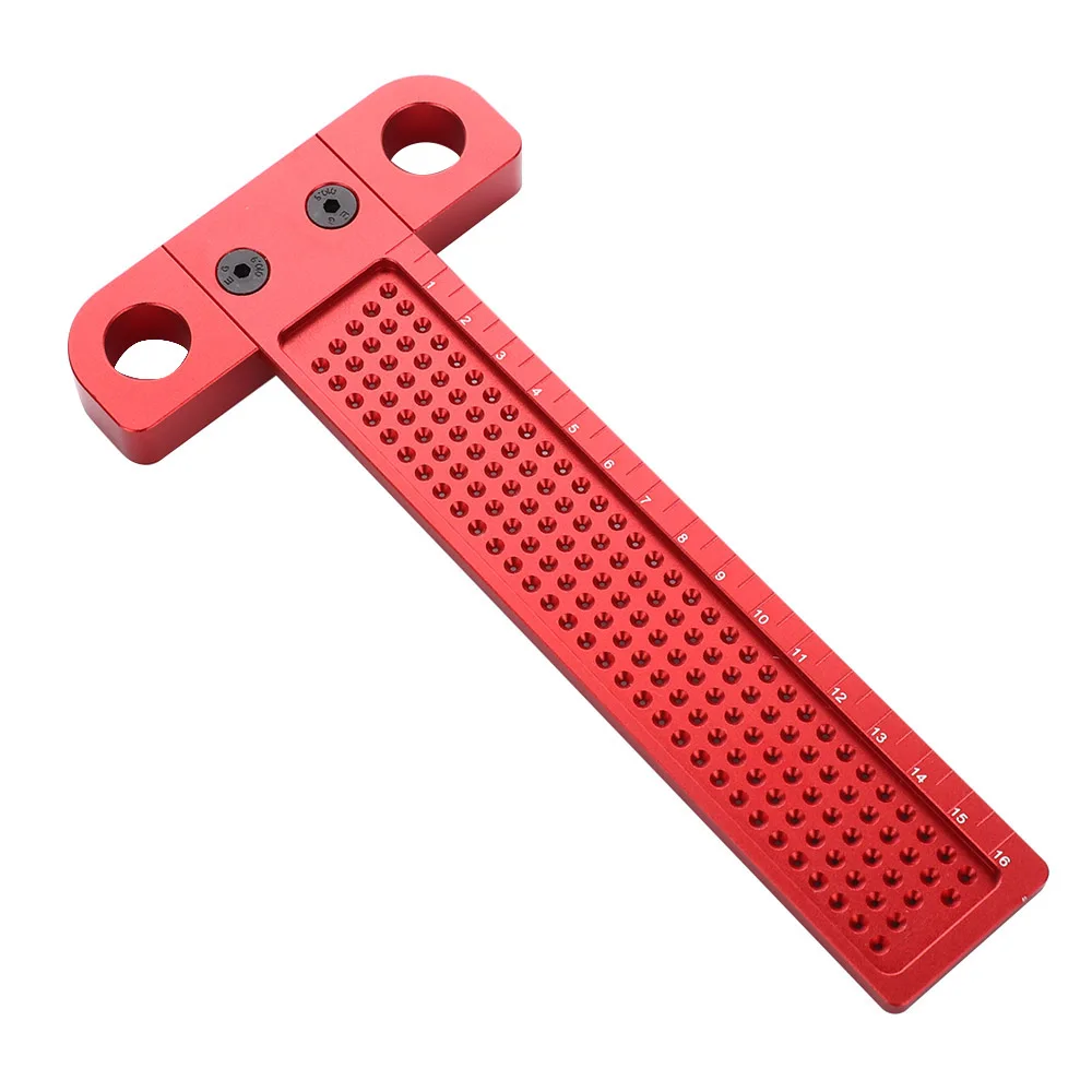 

Woodworking Scriber Aluminum Alloy Precision Woodworking T-type 160mm Scribe Mark Measurement Tool Cross-calibration Ruler