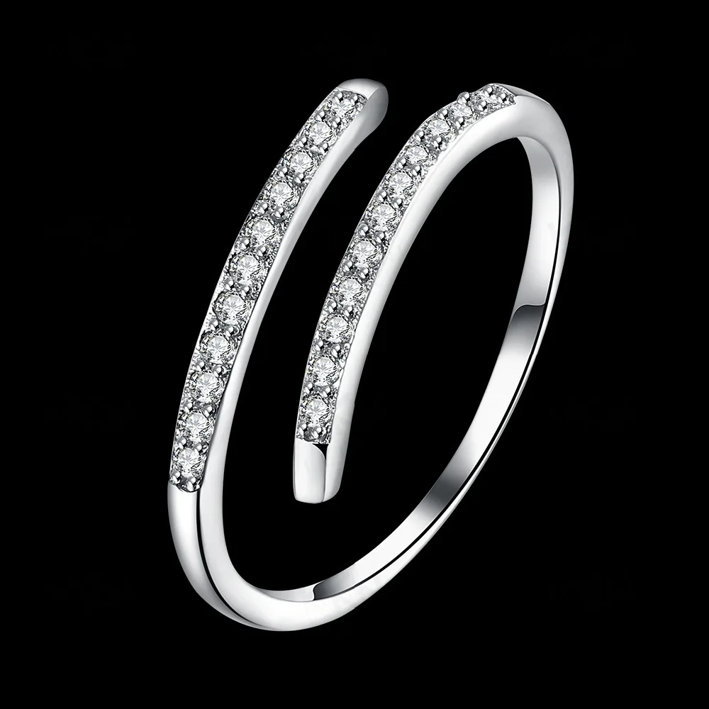 Женские ювелирные украшения из чистого серебра с микро-бриллиантами, открытые кольца, обручальное кольцо на палец, аксессуары