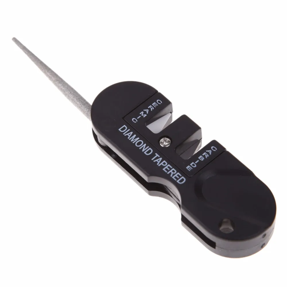 Pocket EDC Knife Sharpener Folding Carbide Diamond Tapered Ceramic