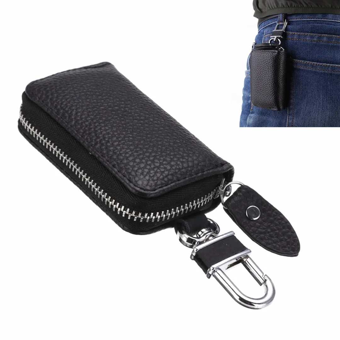 Universal Car PU Leather Car Key Cover Bag Smart Remote Key Chain