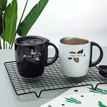 2 Упаковка, нержавеющая сталь термос Континентальная чашка для завтрака двойная крышка с ручкой изоляции кофейная кружка