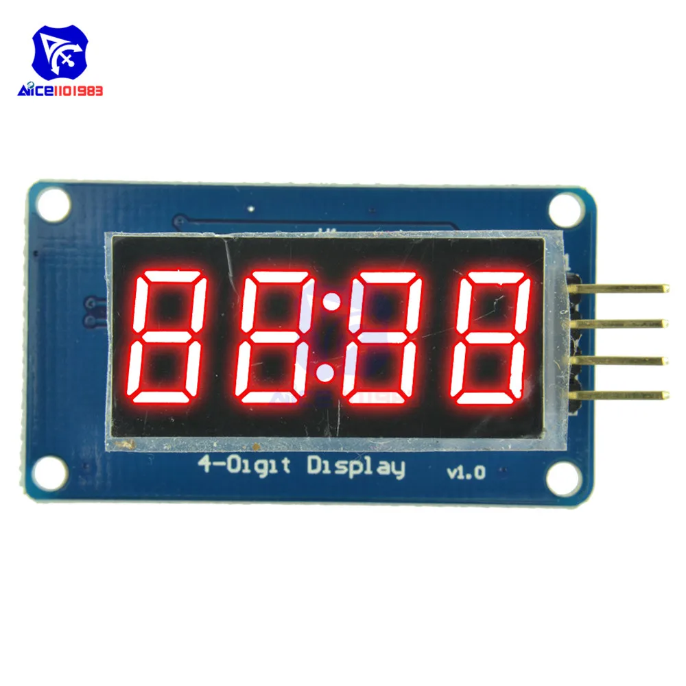 Diymore TM1637 0 36 дюймовый 4 разрядный светодиодный модуль дисплея 7 сегментные часы