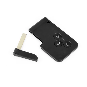 

Smart Card Button For Renault Clio Megane Logan 2 3 Scenic Koleos Car Card Case Black Car Key Fob Shell With Small Key