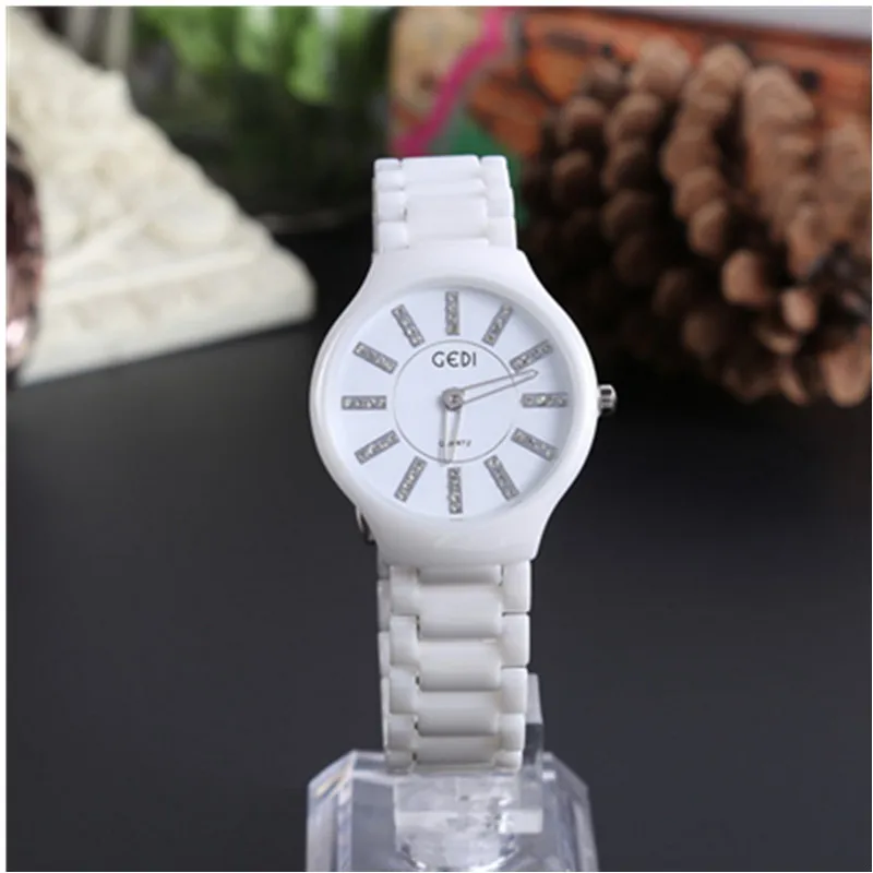 

Fashion & Casual Wrist Watches for Women Diamond British Watch Double Button Butterfly Buckle Ceramic Watches Women Luxury