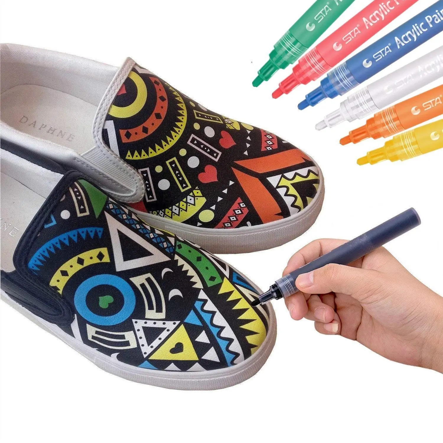 Acrylic Paint Marker Pens, Beupro 12 Colors Permanent Paint Art Marker