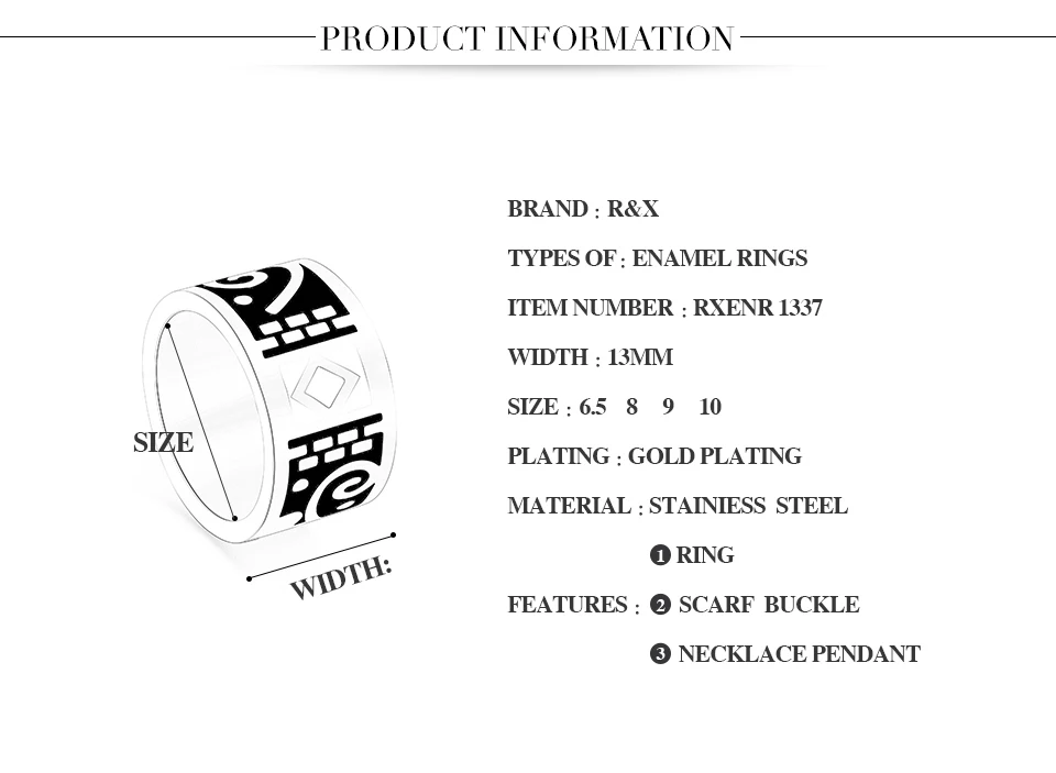 R& X Европейская и американская мода Влюбленные кольца кольцо цепочка с эмалевой подвеской. Шарфы пряжки дизайн ювелирные изделия из нержавеющей стали ювелирные изделия экспорт