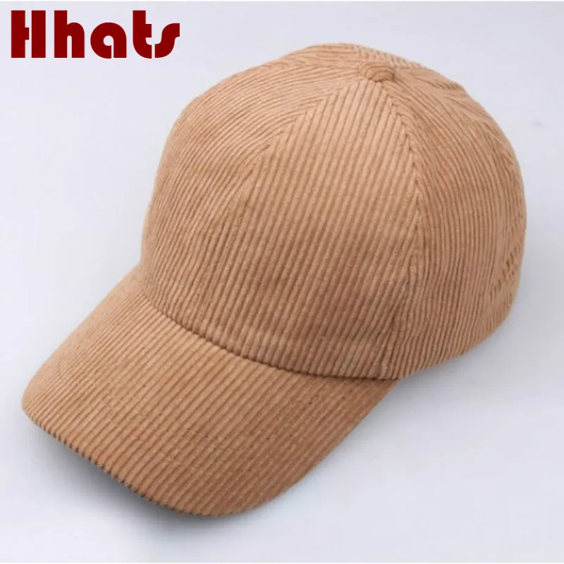 

Casual Spring Blank Corduroy Baseball Cap For Women Long Belt Snapback Hat Outdoor Curved Sports Cap Retro Men Trucker Hat Bone